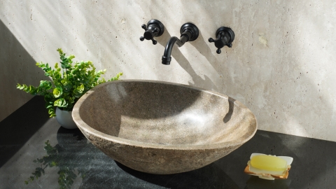 Мойка в ванную Piedra M626 из речного камня  Gris ИНДОНЕЗИЯ 00504511626_1