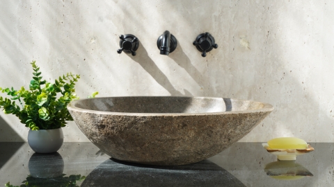 Мойка в ванную Piedra M626 из речного камня  Gris ИНДОНЕЗИЯ 00504511626_2