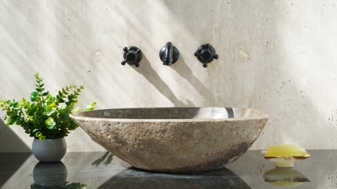 Мойка в ванную Piedra M626 из речного камня  Gris ИНДОНЕЗИЯ 00504511626_3