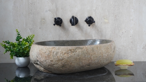 Раковина для ванной Piedra M628 из речного камня  Gris ИНДОНЕЗИЯ 00504511628_2