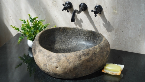 Мойка в ванную Piedra M629 из речного камня  Gris ИНДОНЕЗИЯ 00504511629_1