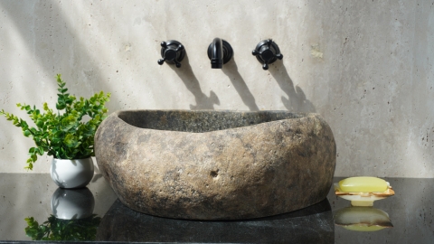 Мойка в ванную Piedra M629 из речного камня  Gris ИНДОНЕЗИЯ 00504511629_2