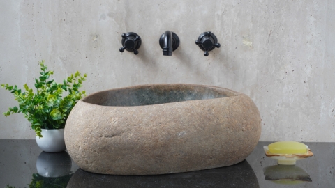 Раковина для ванной Piedra M630 из речного камня  Gris ИНДОНЕЗИЯ 00504511630_2