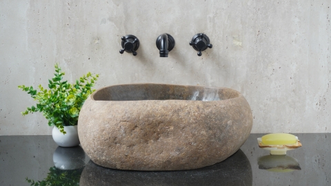 Раковина для ванной Piedra M630 из речного камня  Gris ИНДОНЕЗИЯ 00504511630_3