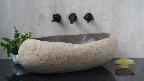 Мойка в ванную Piedra M632 из речного камня  Gris ИНДОНЕЗИЯ 00504511632_2