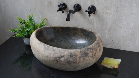 Мойка в ванную Piedra M637 из речного камня  Gris ИНДОНЕЗИЯ 00504511637_1