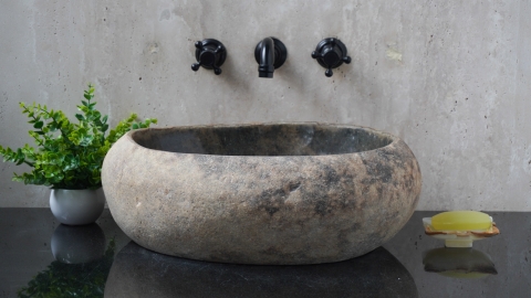 Мойка в ванную Piedra M637 из речного камня  Gris ИНДОНЕЗИЯ 00504511637_2