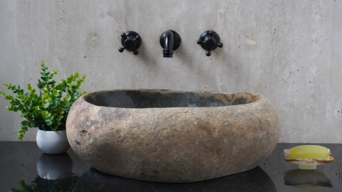 Мойка в ванную Piedra M637 из речного камня  Gris ИНДОНЕЗИЯ 00504511637_3