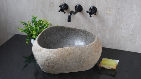 Мойка в ванную Piedra M639 из речного камня  Gris ИНДОНЕЗИЯ 00504511639_1