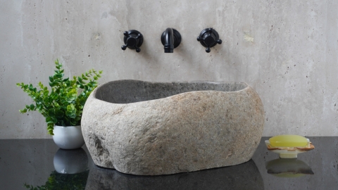 Мойка в ванную Piedra M639 из речного камня  Gris ИНДОНЕЗИЯ 00504511639_2