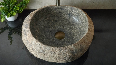 Раковина для ванной Piedra M559 из речного камня  Gris ИНДОНЕЗИЯ 00504511559_3