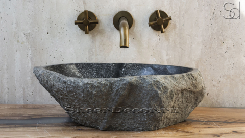 Мойка в ванную Piedra M123 из речного камня  Gris ИНДОНЕЗИЯ 00504511123_2