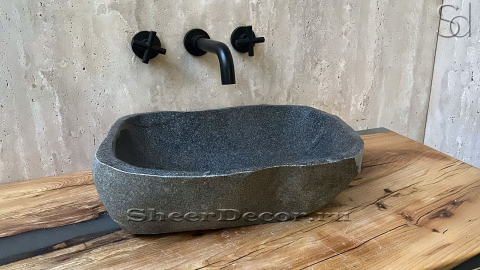Раковина для ванной комнаты Piedra M243 из речного камня  Gris ИНДОНЕЗИЯ 00504511243_2