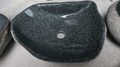 Раковина для ванной комнаты Piedra M244 из речного камня  Gris ИНДОНЕЗИЯ 00504511244_1