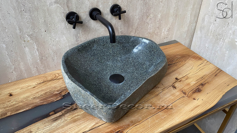 Раковина для ванной комнаты Piedra M244 из речного камня  Gris ИНДОНЕЗИЯ 00504511244_2