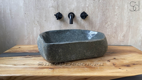 Раковина для ванной комнаты Piedra M244 из речного камня  Gris ИНДОНЕЗИЯ 00504511244_3