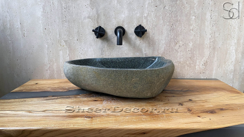 Раковина для ванной комнаты Piedra M244 из речного камня  Gris ИНДОНЕЗИЯ 00504511244_6