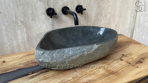 Раковина для ванной комнаты Piedra M255 из речного камня  Gris ИНДОНЕЗИЯ 00504511255_5