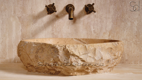 Мраморная раковина Piedra из бежевого камня Jura Beige ТУРЦИЯ 00506231132 для ванной комнаты_1