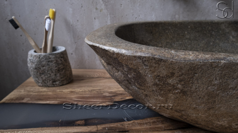 Раковина для ванной комнаты Piedra M206 из речного камня  Lima ИНДОНЕЗИЯ 00542511206_7