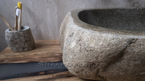 Мойка в ванную Piedra M232 из речного камня  Lima ИНДОНЕЗИЯ 00542511232_4