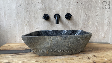 Мойка в ванную Piedra M306 из речного камня  Negro ИНДОНЕЗИЯ 00506911306_2