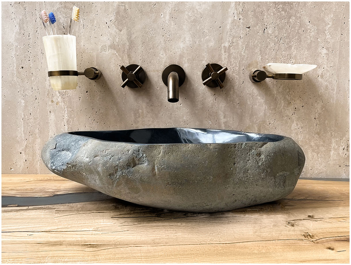 Мойка в ванную Piedra M317 из речного камня  Negro ИНДОНЕЗИЯ 00506911317_8