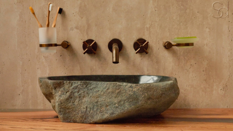 Мойка в ванную Piedra M274 из речного камня  Negro ИНДОНЕЗИЯ 00506911274_4