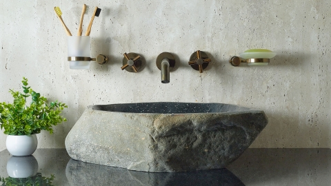 Мойка в ванную Piedra M547 из речного камня  Negro ИНДОНЕЗИЯ 00506911547_1