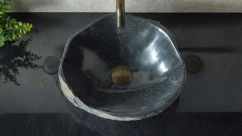 Мойка в ванную Piedra M563 из речного камня  Negro ИНДОНЕЗИЯ 00506911563_3