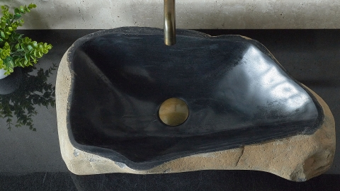 Мойка в ванную Piedra M565 из речного камня  Negro ИНДОНЕЗИЯ 00506911565_3