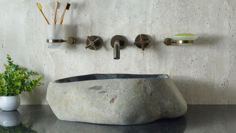 Раковина для ванной Piedra M566 из речного камня  Negro ИНДОНЕЗИЯ 00506911566_4