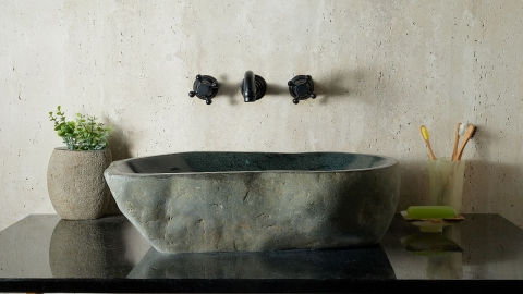 Мойка в ванную Piedra M355 из речного камня  Negro ИНДОНЕЗИЯ 00506911355_1
