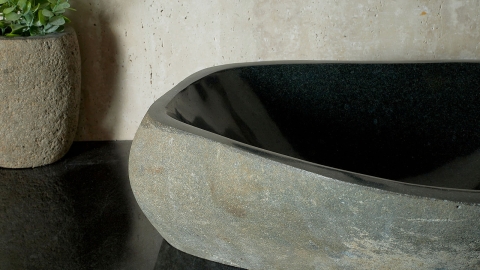 Мойка в ванную Piedra M370 из речного камня  Negro ИНДОНЕЗИЯ 00506911370_4