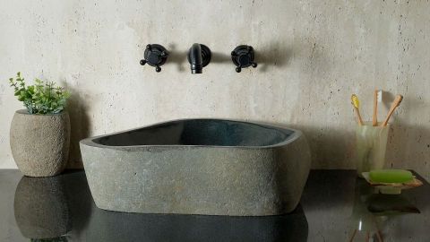 Мойка в ванную Piedra M370 из речного камня  Negro ИНДОНЕЗИЯ 00506911370_5