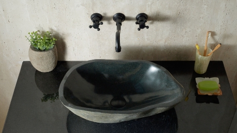 Мойка в ванную Piedra M371 из речного камня  Negro ИНДОНЕЗИЯ 00506911371_3