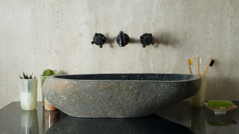 Мойка в ванную Piedra M372 из речного камня  Negro ИНДОНЕЗИЯ 00506911372_5
