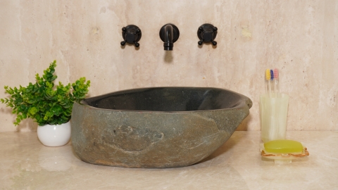 Раковина для ванной Piedra M361 из речного камня  Negro ИНДОНЕЗИЯ 00506911361_3