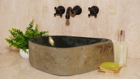Мойка в ванную Piedra M362 из речного камня  Negro ИНДОНЕЗИЯ 00506911362_1