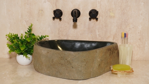 Мойка в ванную Piedra M362 из речного камня  Negro ИНДОНЕЗИЯ 00506911362_2
