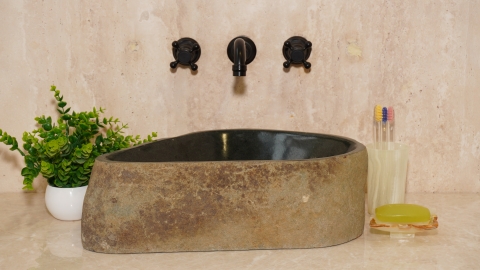 Мойка в ванную Piedra M362 из речного камня  Negro ИНДОНЕЗИЯ 00506911362_3