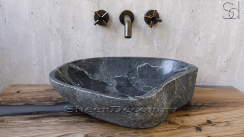 Мойка в ванную Piedra M36 из речного камня  Negro ИНДОНЕЗИЯ 0050691136_1