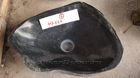Каменная мойка Piedra M105 из черного гранита Negro ИНДОНЕЗИЯ 00506911105 для ванной комнаты_1
