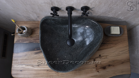 Мойка в ванную Piedra M210 из речного камня  Verde ИНДОНЕЗИЯ 00503011210_3