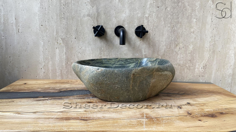 Мойка в ванную Piedra M271 из речного камня  Verde ИНДОНЕЗИЯ 00503011271_2