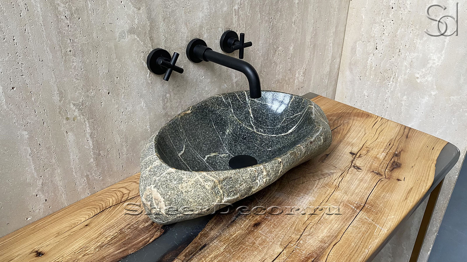 Мойка в ванную Piedra M272 из речного камня  Verde ИНДОНЕЗИЯ 00503011272_8
