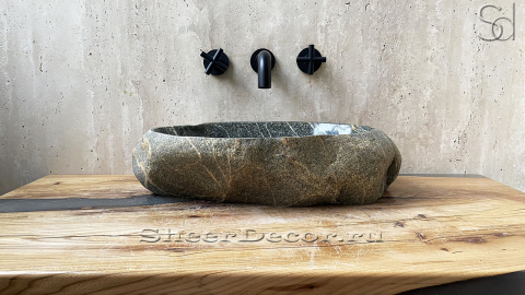 Мойка в ванную Piedra M272 из речного камня  Verde ИНДОНЕЗИЯ 00503011272_5