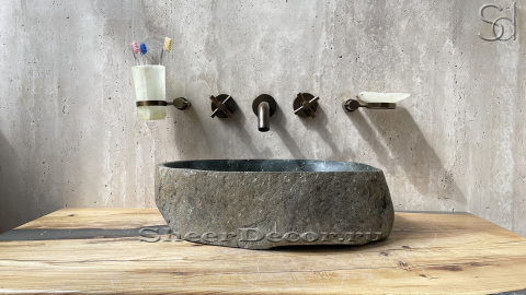 Раковина для ванной Piedra M316 из речного камня  Verde ИНДОНЕЗИЯ 00503011316_2