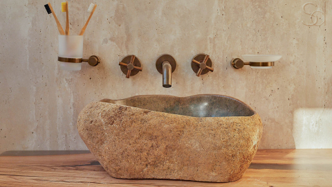 Мойка в ванную Piedra M330 из речного камня  Verde ИНДОНЕЗИЯ 00503011330_12
