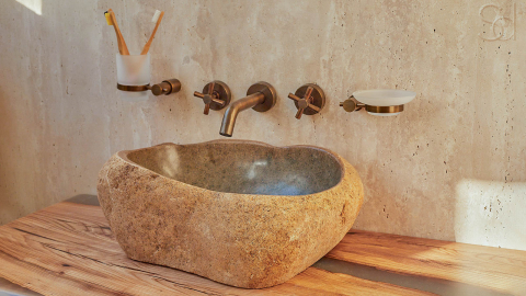 Мойка в ванную Piedra M330 из речного камня  Verde ИНДОНЕЗИЯ 00503011330_13